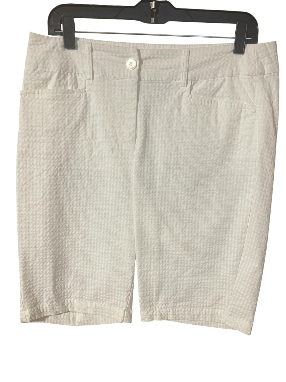 Classic Women's White Beachtime Seersucker Shorts Sz 14